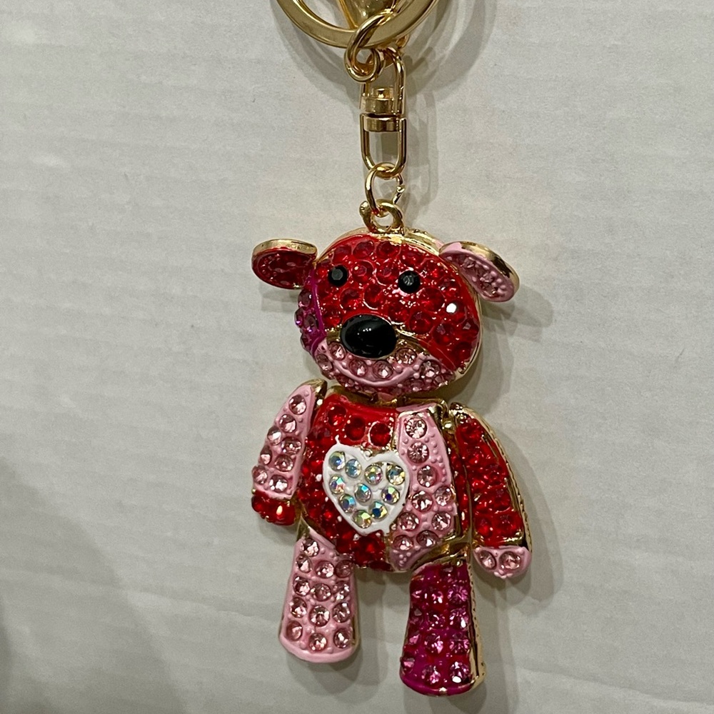 New Crystal Rhinestone Patchwork Bear Handbag Cha… - image 3